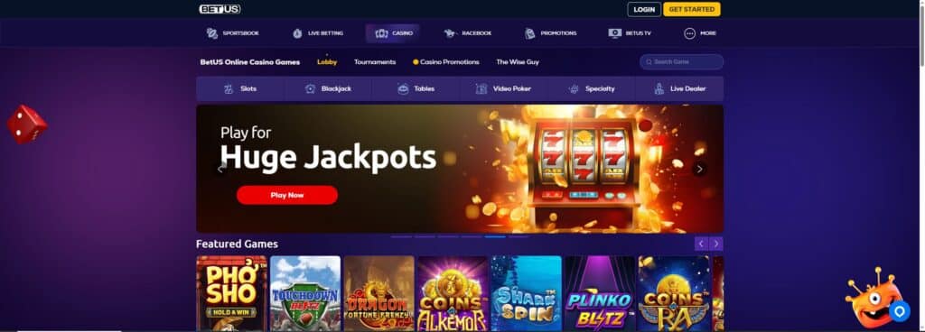 betus casino front page