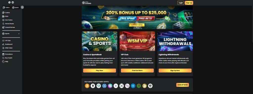 WSM Casino Front Page